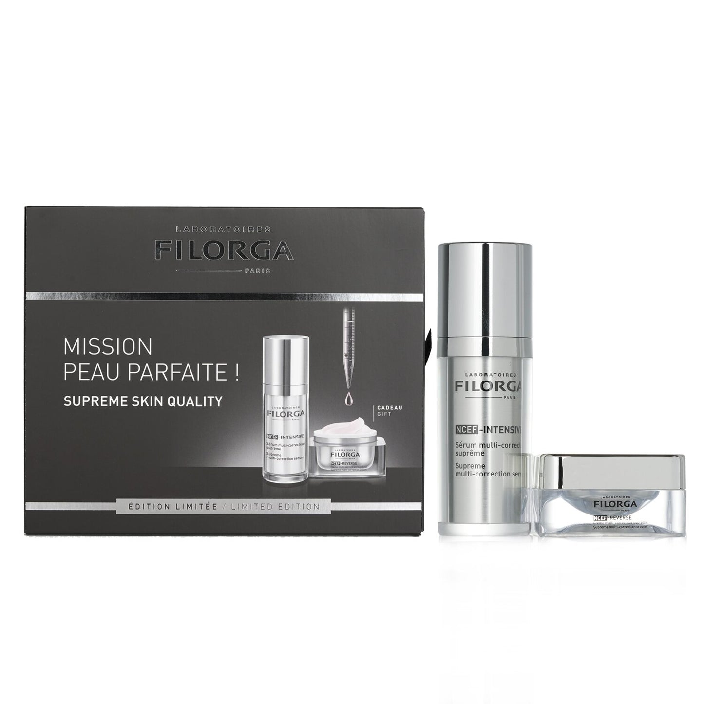 Filorga Supreme Skin Quality Set: NCEF-Intensive Supreme Multi-Correction Serum 30ml + NCEF-Reverse Supreme Multi-Correction Cream 15ml 2pcs