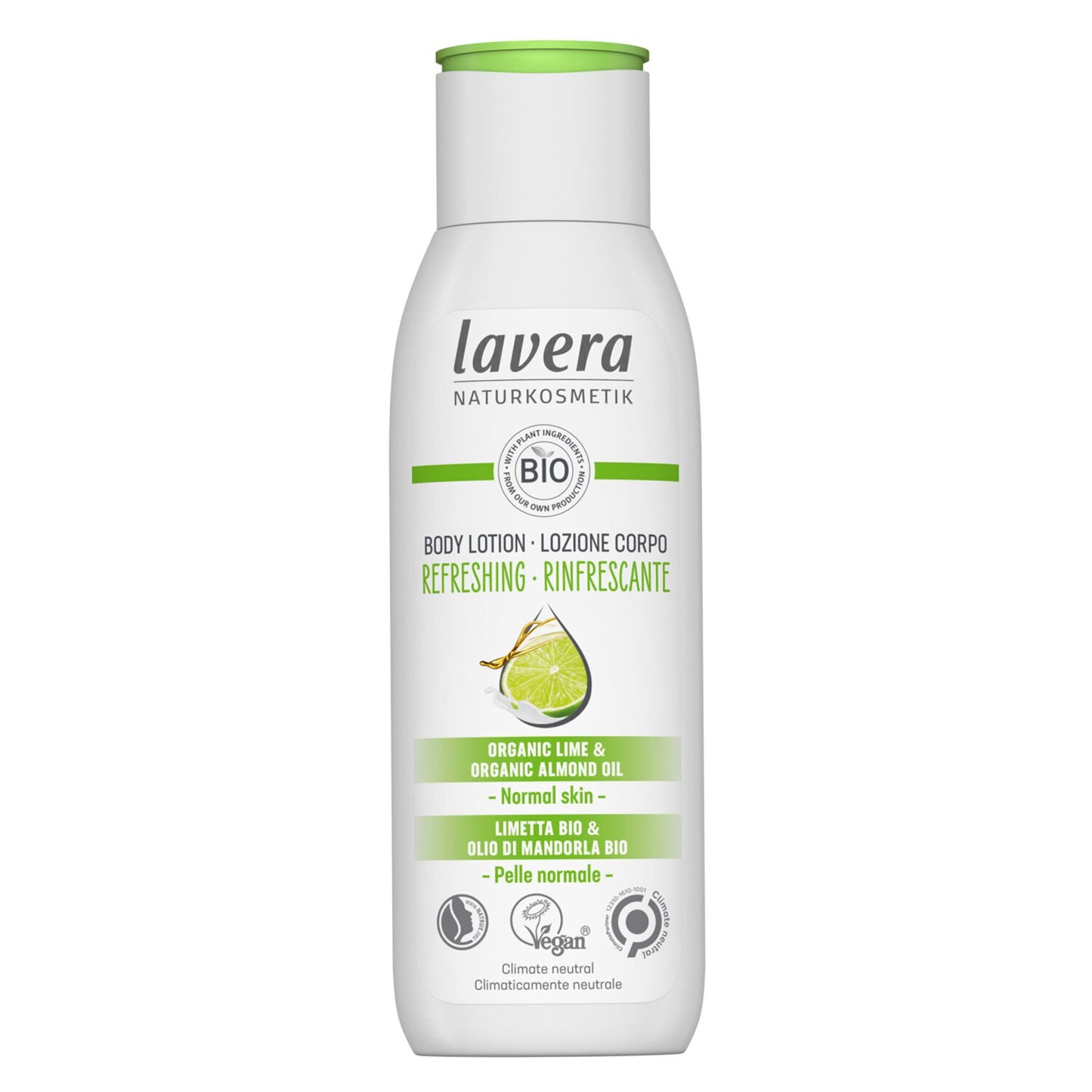 Lavera Body Lotion (Regreshing) - With Lime & Organic Almond Oil - For Normal Skin 200ml/7oz