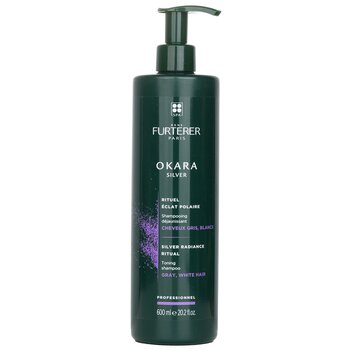 Rene Furterer Okara Silver Silver Radiance Ritual Toning Shampoo - Gray, White Hair (Salon Product)