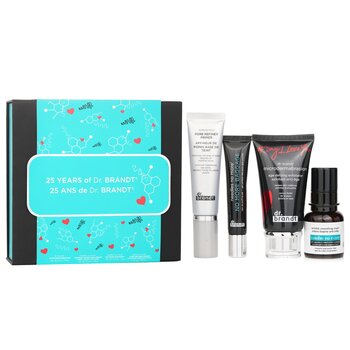 Dr. Brandt 25 Years Of Dr. Brandt Kit: Microdermabrasion 60g+ Wrinkle Smoothing Cream 15g+ Pore Refiner Primer 30ml+ No More Baggage 15g