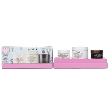 Fresh Face Mask Set: 1x Rose Face Mask - 100ml/3.3oz + 1x Black Tea Firming Overnight Mask - 30ml/1oz + 1x Black Tea Instant Perfecting Mask - 30ml/1oz