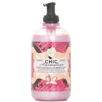 Nesti Dante Chic Animalier Hand & Face Liquid Soap With Vegetal Collagen & Ginseng - Wild Orchid, Red Tea Leaves & Tiare