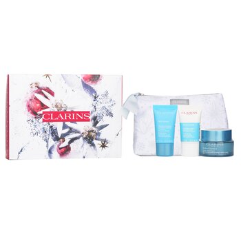 Clarins Hydration Collection: Hydra-Essentiel Silky Cream 50ml+ Fresh Scrub 15ml+ SOS Hydra Mask 15ml+ Pouch