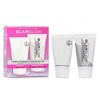 Glamglow Pore-Clearing & Minimizing Set: Supermud Clearing Treatment 15g + Superwatergel Moisturizer 15ml