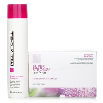 Paul Mitchell Strength Super Strong Complex Program Set: Shampoo 300ml + Hair Lotion 12x6ml