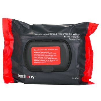 Anthony Logistics For Men Glycolic Exfoliating & Resurfacing Wipes