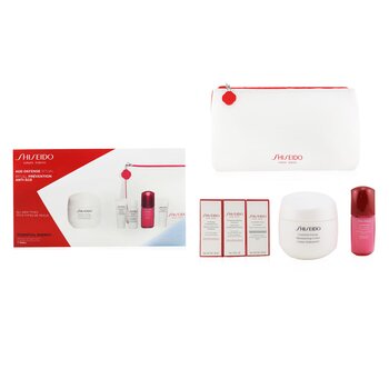 Shiseido Age Defense Ritual Essential Energy Set (For All Skin Types): Moisturizing Cream 50ml + Cleansing Foam 5ml + Softener Enriched 7ml + Ultimune Concentrate 10ml + Eye Definer 5ml