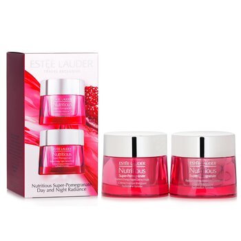 Estee Lauder Nutritious Super-Pomegranate Day & Night Radiance Set: Moisture Creme 50ml+ Night Creme/Mask 50ml