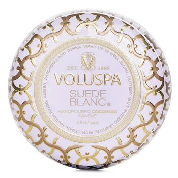 Voluspa Mini Tin Candle - Suede Blanc