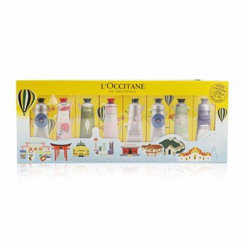 LOccitane Provence Around The World Hand Cream Kit Of 8: (2xShea Butter + 1x Rose, Cherry Blossom, Lavender, Peony, Almond, Verbena) 30ml/1oz