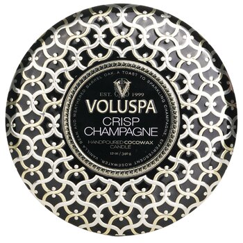 Voluspa 3 Wick Decorative Tin Candle - Crisp Champagne