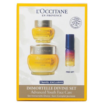 LOccitane Immortelle Divine Set: Cream 50ml + Eye Balm 15ml + Overnight Reset Oil-In-Serum 5ml