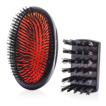Boar Bristle - Sensitive Military Pure Bristle Medium Size Hair Brush (Dark Ruby)
