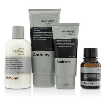 Logistics For Men The Perfect Shave Kit: Cleanser + Pre-Shave Oil + Shave Cream + After Shave Cream